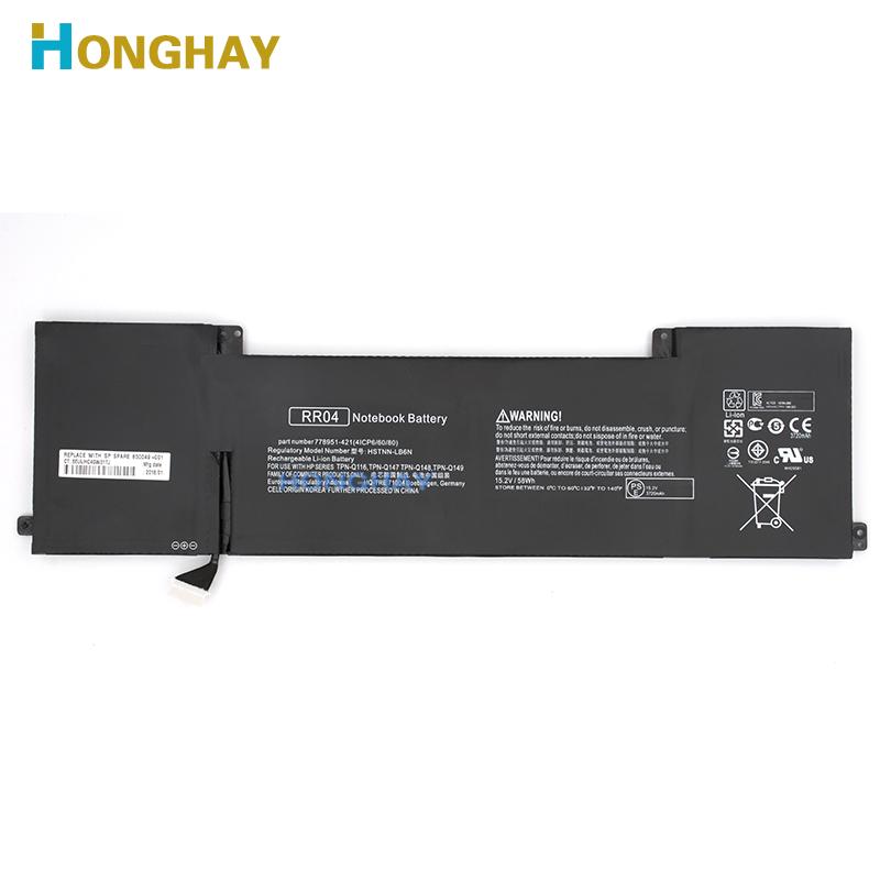 Изображение товара: HONGHAY RR04 батарея для HP двумя способами; Женские 15 15-5014TX 15-5016TX серии TPN-W111 HSTNN-LB6N 778951-421 4ICP6/60/80 15,2 V 58Wh batteria