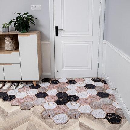 Изображение товара: Коврик придверный с геометрическими фигурами, нескользящий коврик для гостиной и ванной комнаты, коврики для входной двери, для использования в помещении и на улице