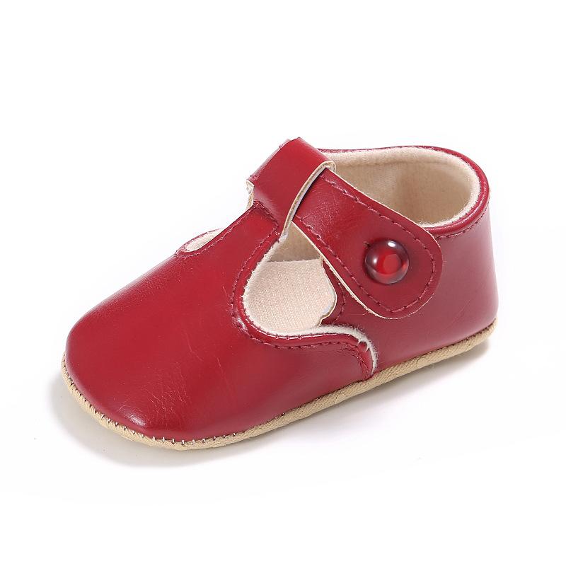 Изображение товара: Детская обувь для девочек 0-18 месяцев, кожаная однотонная повседневная обувь для кроватки, с бантиком-бабочкой, обувь для малышей