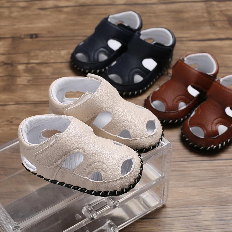 Изображение товара: Summer Baby Boy Girls Kids First Walkers Hollow Out Breathable Soft Rubber PU Leather Shoes