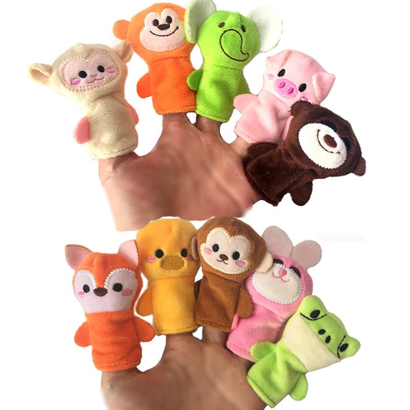 Изображение товара: Куклы на пальцы, плюшевый набор, семейные куклы-животные, мультяшный ребенок, говорящая история, кукла на пальцы, игрушка