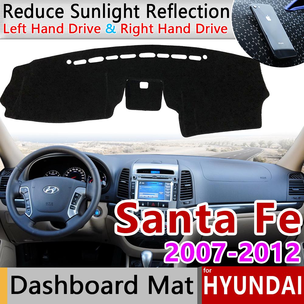 Изображение товара: Для hyundai Santa Fe 2007 2008 2009 2010 2011 2012 см Противоскользящий коврик на приборную панель солнцезащитный коврик для защиты автомобильных аксессуаров