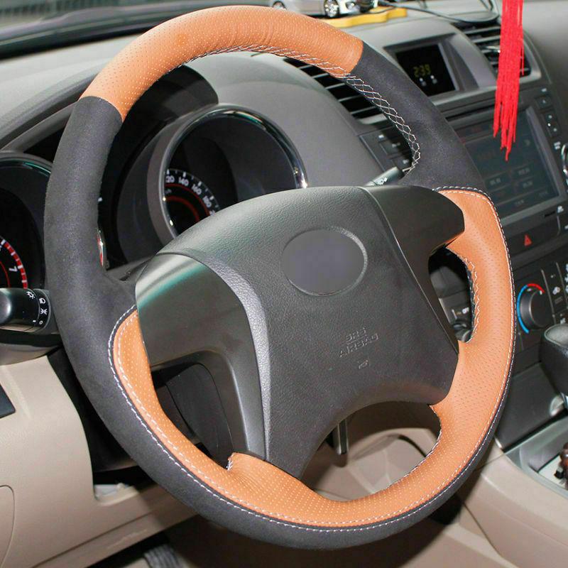 Изображение товара: Для Toyota Highlander /Camry 2007-2011 Топ кожаное рулевое колесо ручная вышивка крестом на Обёрточная Бумага Обложка
