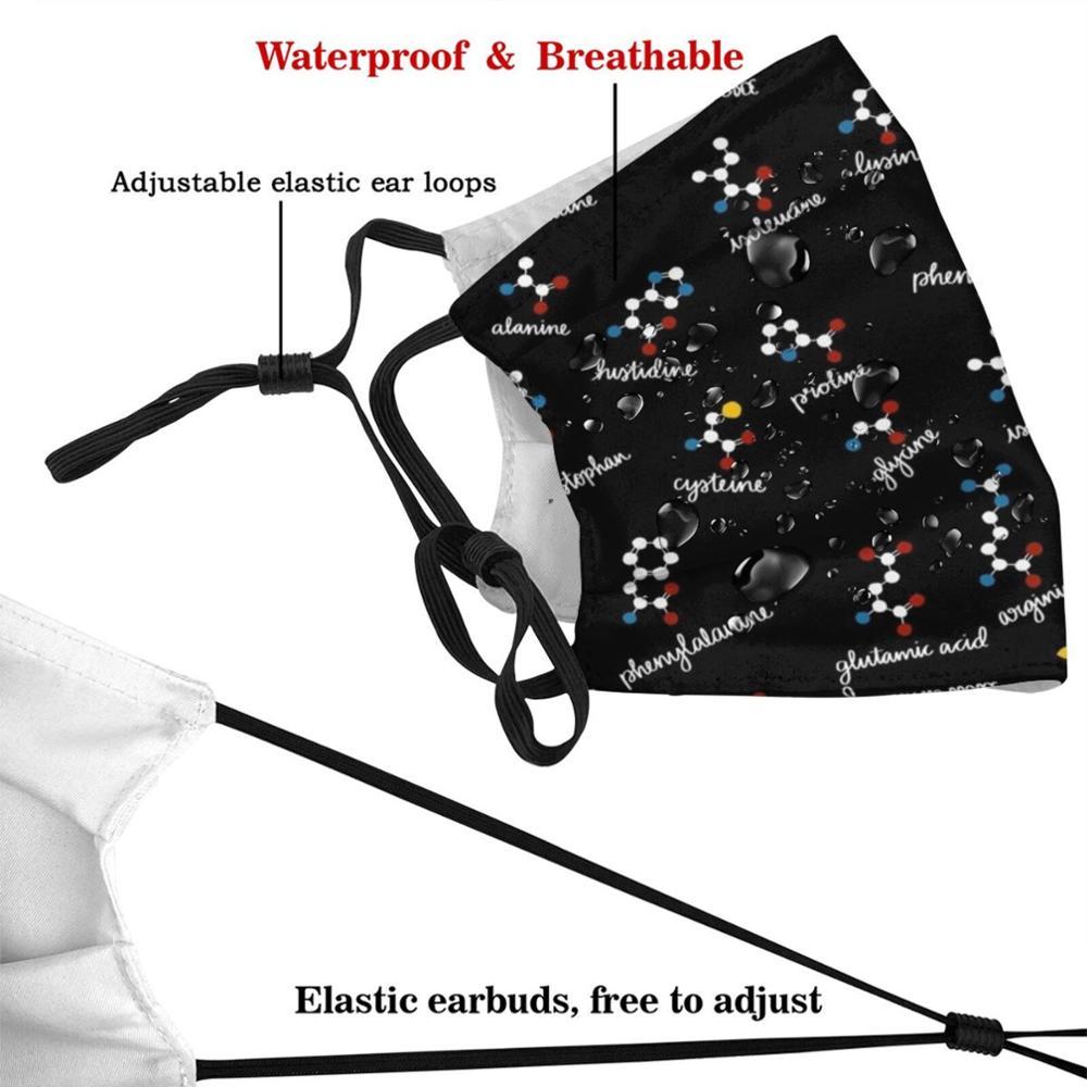 Изображение товара: Аминокислоты с маркировкой! Смешная моющаяся маска для лица для взрослых и детей с фильтром, аминокислоты, аминокислоты, белки, химия, биохимия