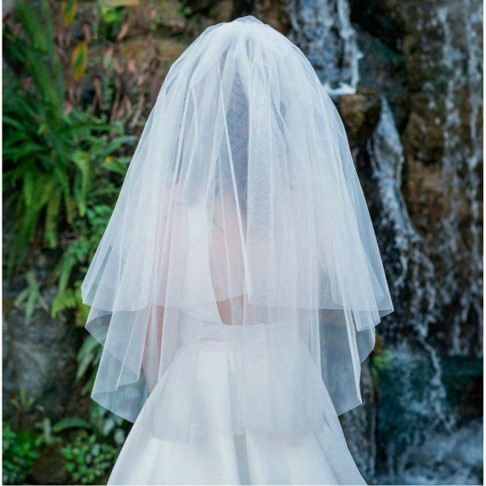 Изображение товара: Фата свадебная двухслойная с гребнем, белый/цвета слоновой кости, для невесты, свадебные аксессуары