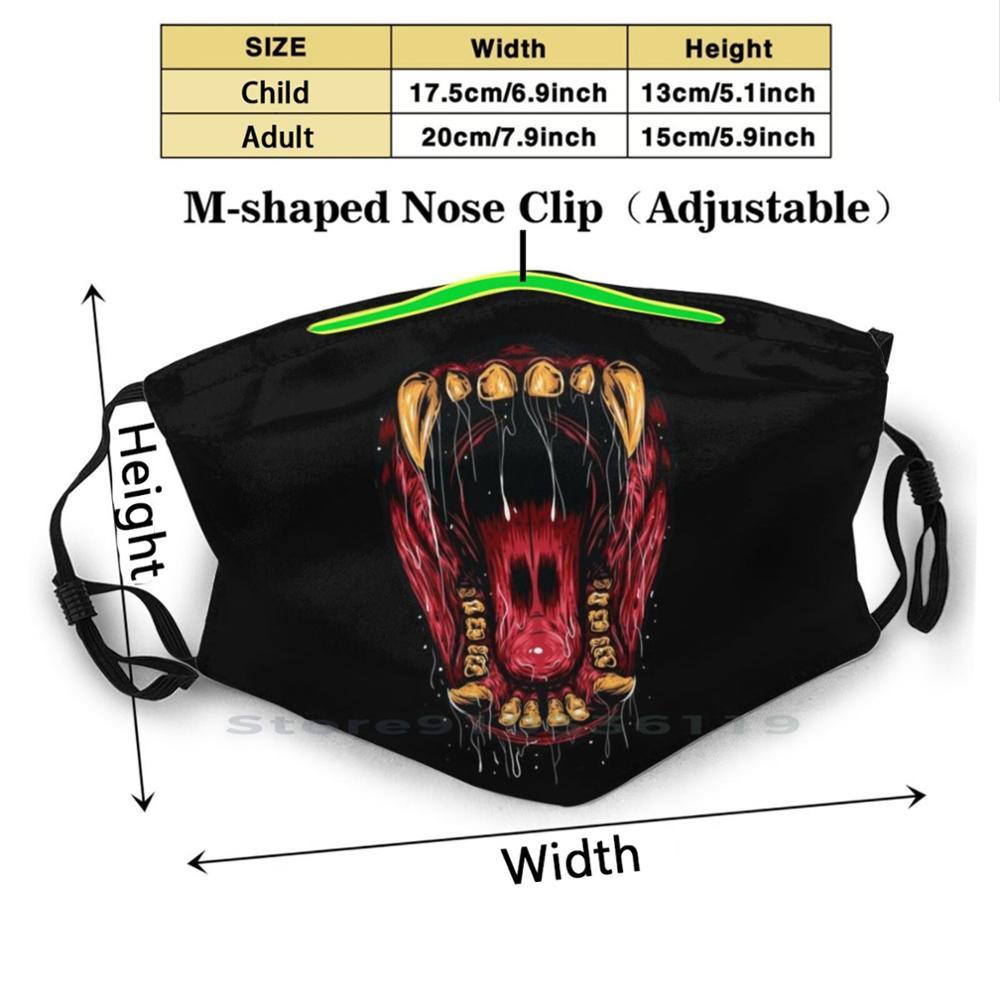 Изображение товара: Многоразовая маска для лица с фильтром «Рот Монстра монстра», «Рот Монстра», «Пасть чудовища», «рот зомби»