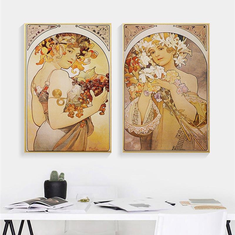 Изображение товара: Картины Alphonse с изображением женщины, настенные картины, художественные плакаты и принты, для гостиной