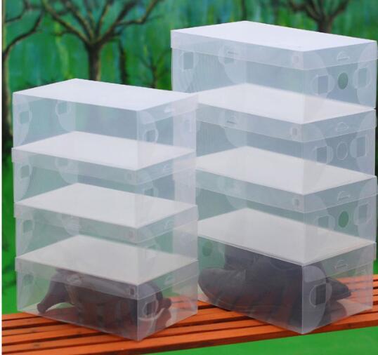 Изображение товара: 10 шт. прозрачная пластиковая коробка для обуви, коробка для хранения обуви, складной чехол для обуви, прозрачный органайзер для обуви, чехол s, коробки