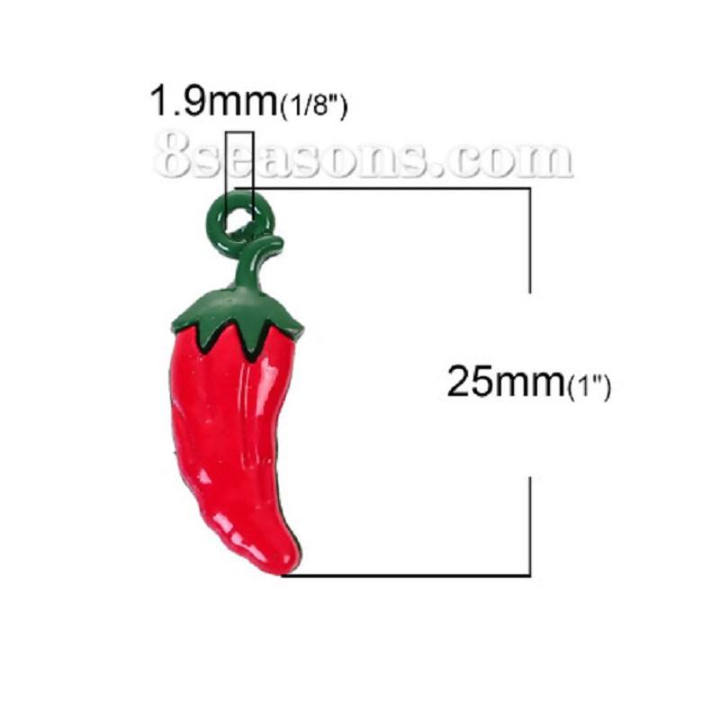 Изображение товара: 8 сезонов цинковый сплав Chili Charms красно-зеленая картина 25 мм (1 
