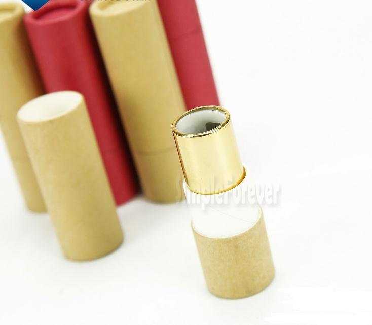 Изображение товара: Пустой элегантный тюбик для губной помады, 150 шт./лот из крафт-бумаги, высококачественный пакет для бальзама для губ «сделай сам», пустой контейнер для губной помады