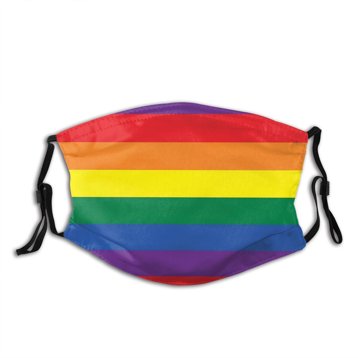 Изображение товара: Радужный Флаг ЛГБТ Радуга, фестиваль Прайд цвета одноразовые принт губ маска для лица с фильтрами против дымки пыле ушной Защитная крышка муфельная печь