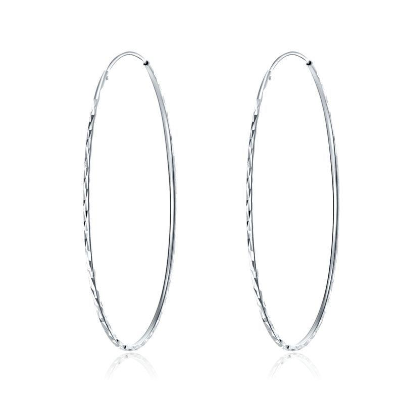 Изображение товара: Женские сережки-кольца, простые универсальные сережки из стерлингового серебра 925 пробы, ювелирные украшения на каждый день