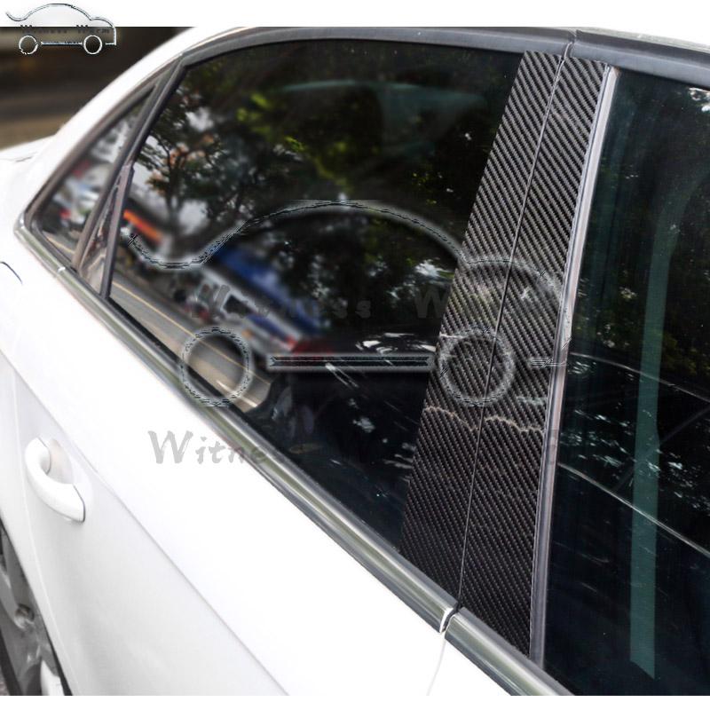 Изображение товара: Накладки на окна для Audi A4, B8, B8.5, 2009, 2010, 2011, 2012, 2013, 2014, полоски из углеродного волокна, 2015