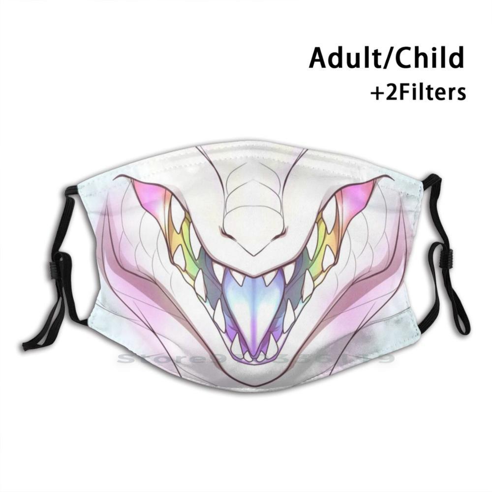 Изображение товара: Дракон Maw (Радуга) рот дизайн Пылезащитный фильтр смываемая маска для лица дети Maw Дракон Fangs Anthro пушистый Чешуйчатый