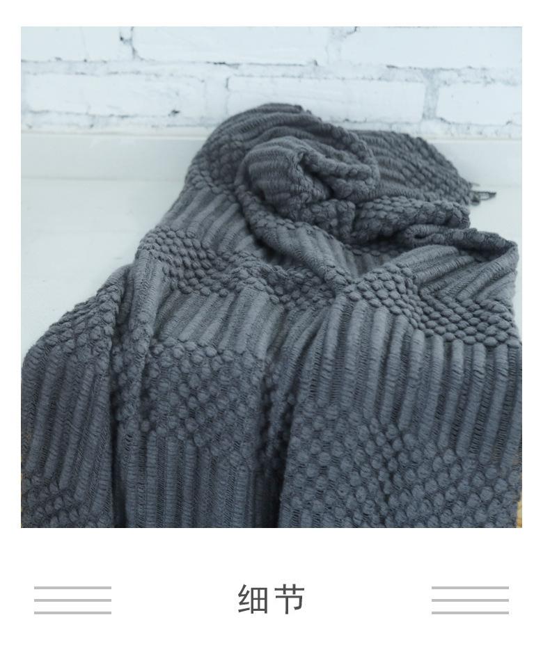 Изображение товара: Нордическое вязаное одеяло 130 х150 см, дорожное одеяло с кисточками, однотонное одеяло для кровати, дивана, домашний текстиль, кондиционер, одеяло s