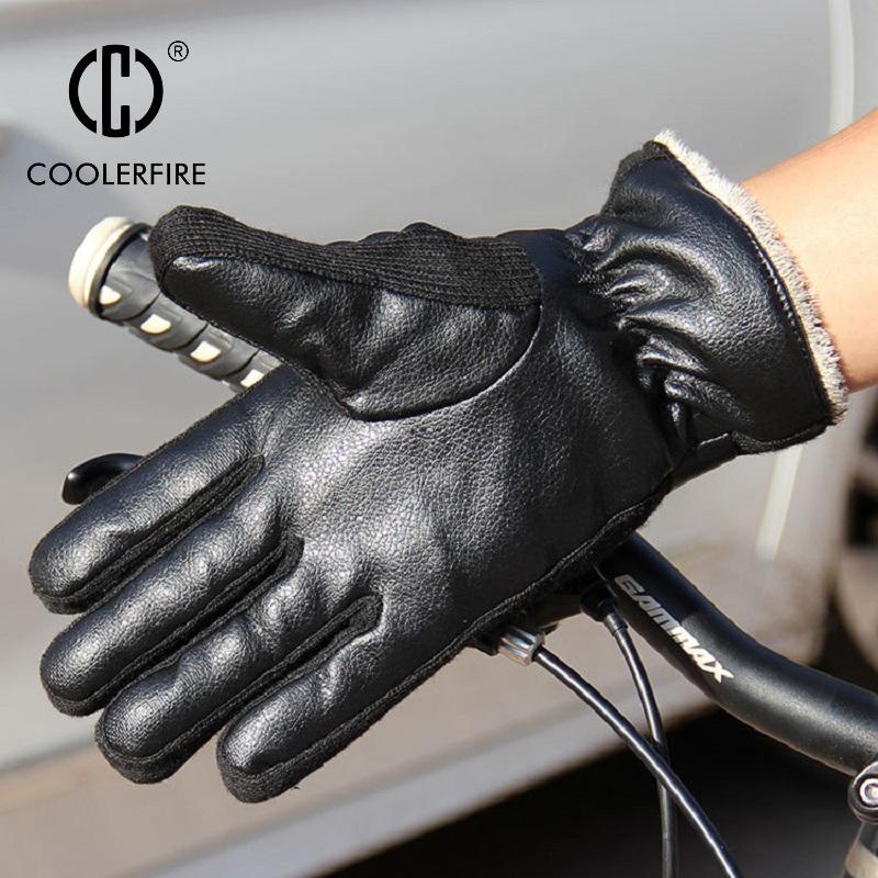 Изображение товара: Мужские перчатки, модные черные длинные перчатки из искусственной кожи, мужские тонкие стильные перчатки для вождения, Нескользящие перчатки с закрытыми пальцами и сенсорным экраном ST068