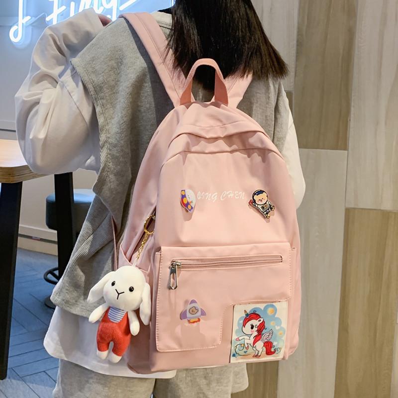 Изображение товара: Waterproof Nylon Girls School Bag New Simple Women Backpack Students Book Schoolbag For Teenage Girls Travel Rucksack