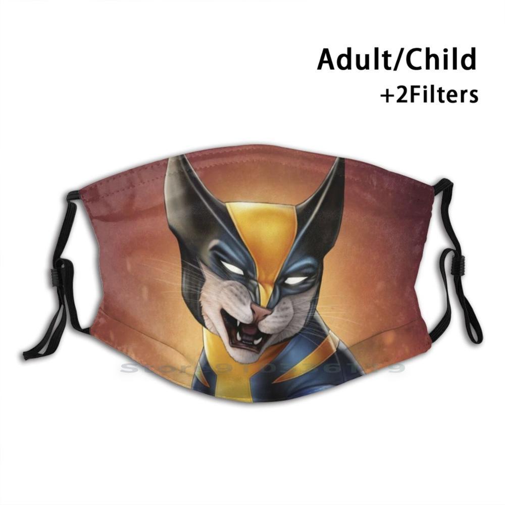 Изображение товара: Yowlverine дизайн анти-Пылевой фильтр смываемая маска для лица с котом для детей