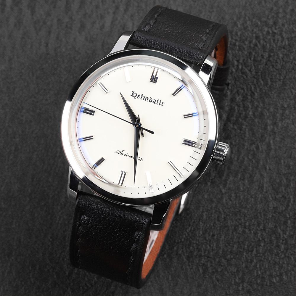 Изображение товара: HEIMDALLR Luxury Men's Watch White Dial Classical Watch Mineral Glass Miyota 8215 Automatic Movement Men's Mechanical Watch