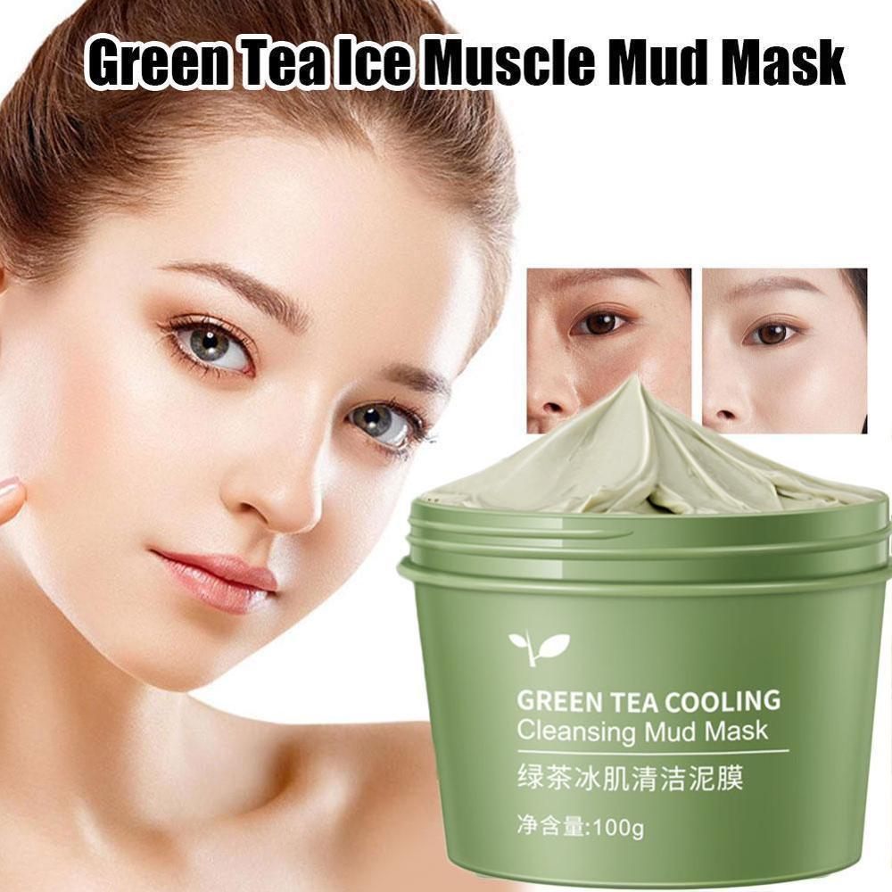 Изображение товара: Xuerouya ледяная маска для мышечного очищения зеленого чая 100 г глубокое очищение грязи увлажнение подтягивание пор Маска B8M5