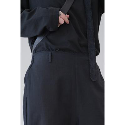 Изображение товара: New Minority Design dark black and white fur-trimmed casual pants loose straight nine-point pants