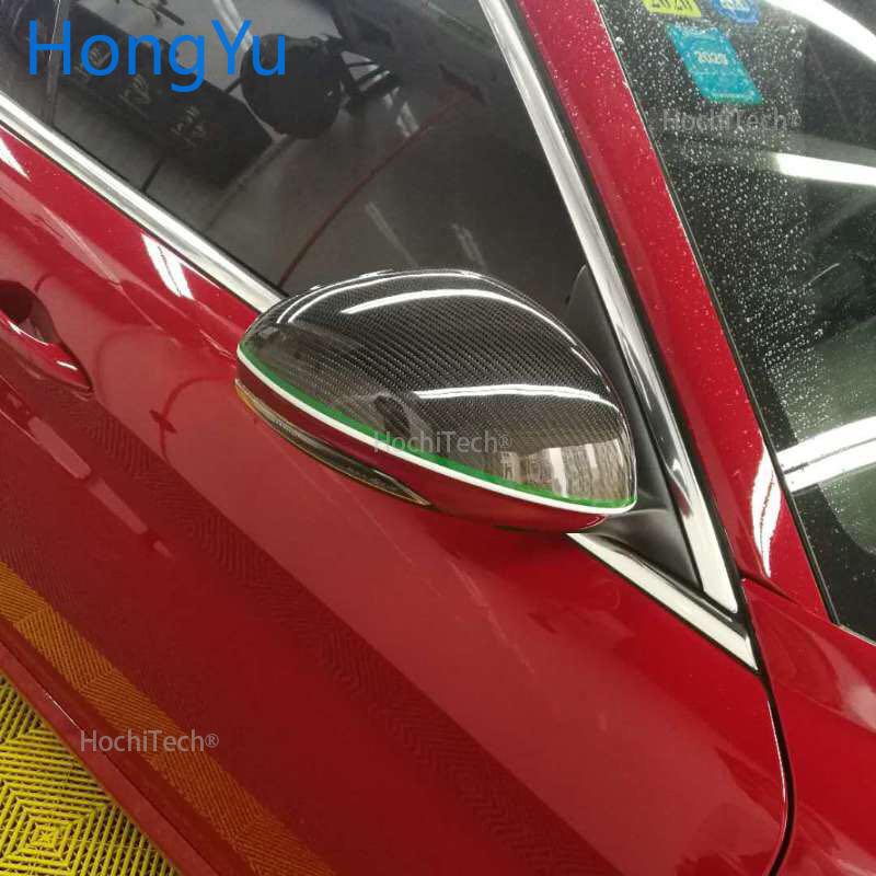 Изображение товара: 100% натуральное углеродное волокно зеркальный чехол из углеродного волокна боковой зеркальный чехол в форме крышки для Alfa Romeo Stelvio 2016 2017 2018