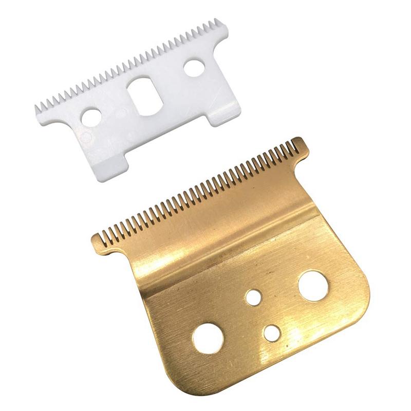Изображение товара: Золотое Т-образное лезвие для Andis T Outliner, для Andis Gtx Сменное лезвие (белое Т-образное лезвие + Золотое стальное лезвие)