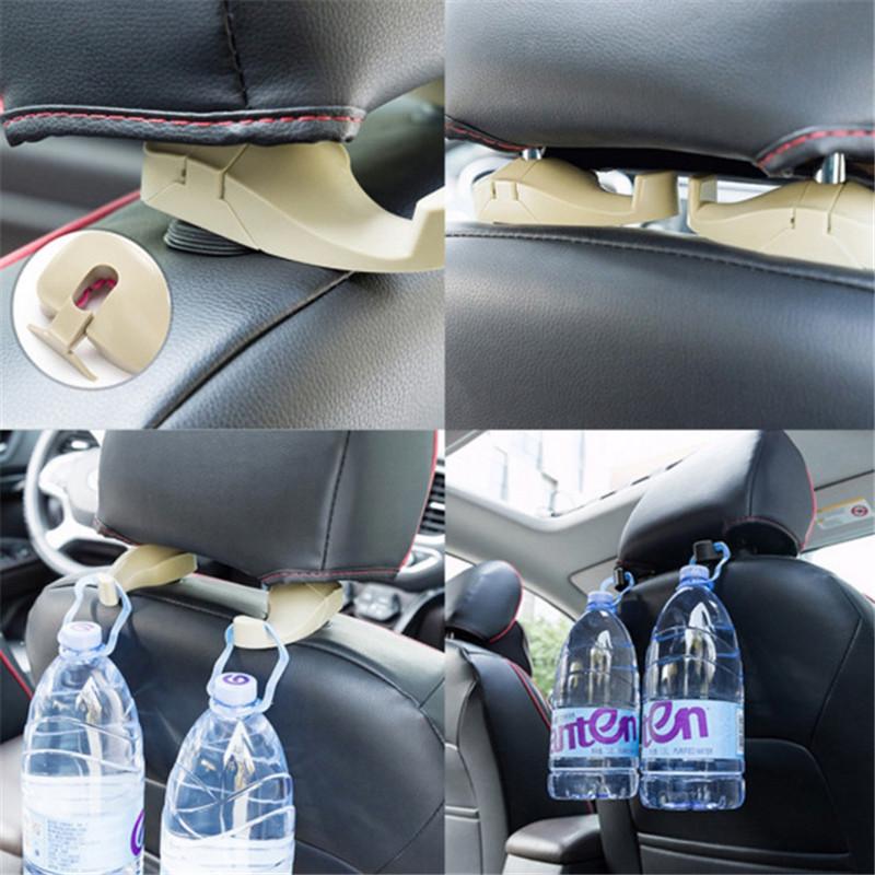 Изображение товара: 2 шт. автомобильный Органайзер, крючок для хранения, автомобильный крючок на спинку сиденья для сумок, автомобильный скрытый крючок для подголовника