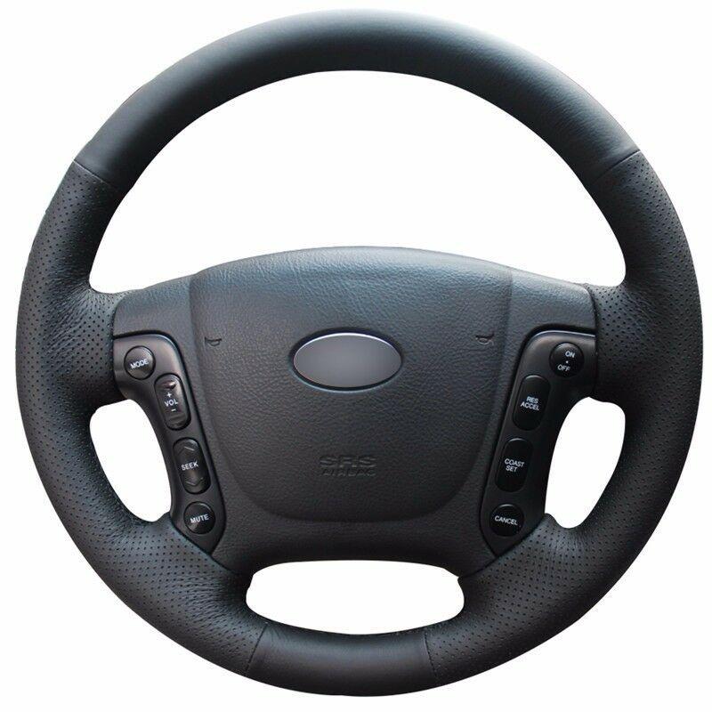 Изображение товара: Для Hyundai Santa Fe 2006-2012 Топ кожаное рулевое колесо ручная вышивка крестом на Обёрточная Бумага Обложка