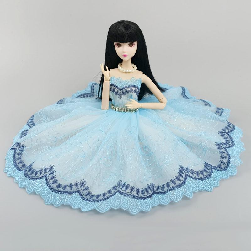 Изображение товара: Высокое качество синий балетное платье для куклы Барби наряды 1/6 мягкого плюша; Аксессуары для куклы; Одежда для танцев; Цвет 3-х слойная юбка Бальные платья Вечерние платья игрушка