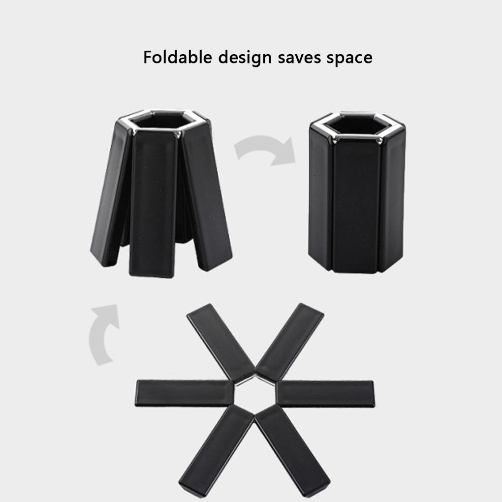 Изображение товара: Теплоизолированный держатель для кухонной посуды, складной нескользящий Настольный коврик из АБС-пластика, складной теплоизолированный Настольный коврик, кухонное приспособление
