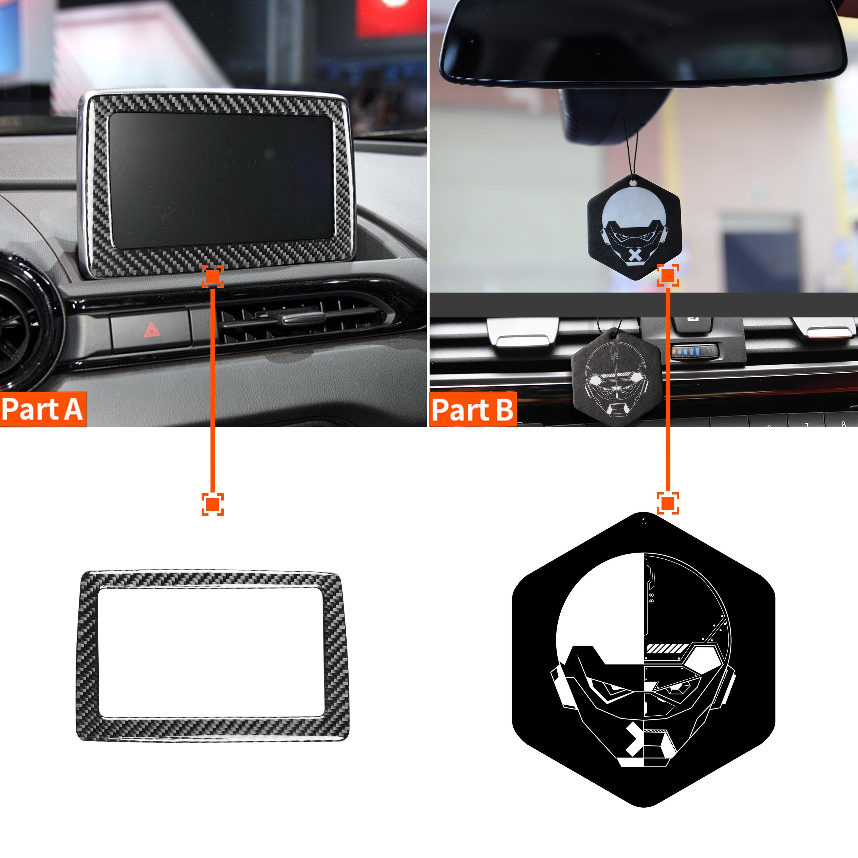 Изображение товара: Наклейка-Обложка для дисплея из углеродного волокна для Mazda MX-5 родстер Miata 2016 + MX5 ND, рамка для навигации, аксессуары для салона автомобиля