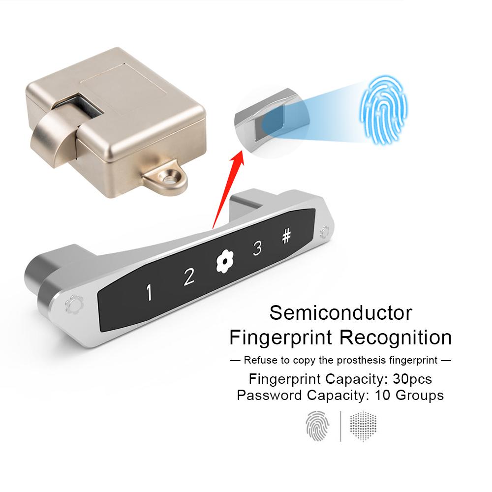 Изображение товара: YOHEEN высокое качество цинковый сплав Электронный Отпечаток пальца Пароль замок для шкафа ящик офисная мебель для дома
