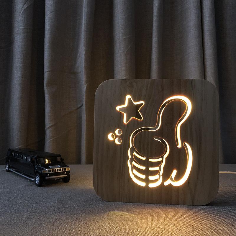 Изображение товара: Жесты удивительное моделирование 3d Led деревянная настольная лампа креативный Usb Ночник светильник для дома спальни Декор дети лучшие подарки