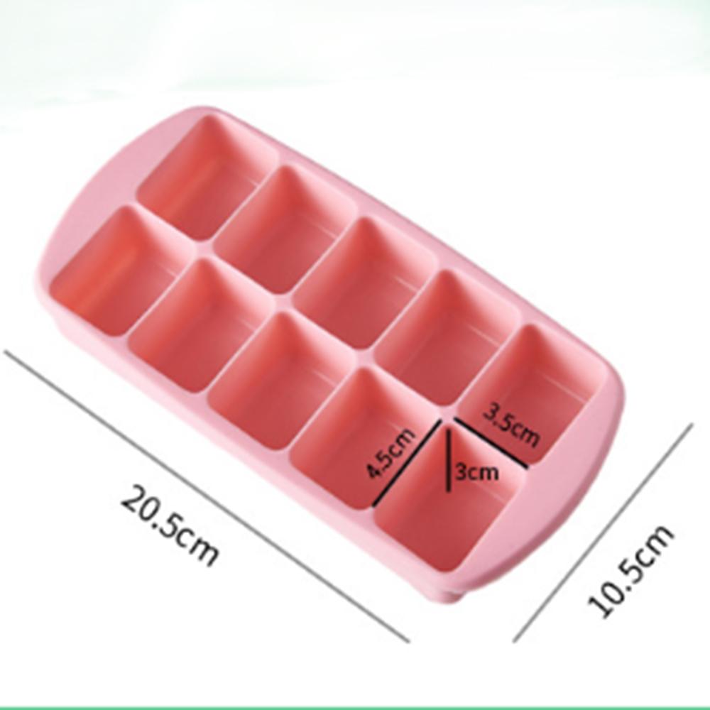 Изображение товара: 1 шт. 10 ячеек из пищевого силикона, лоток для льда для дома с крышкой, форма «сделай сам» для льда, форма квадратной формы для мороженого