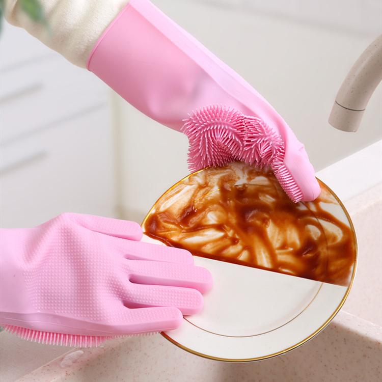 Изображение товара: 1 пара, силиконовые перчатки для мытья посуды