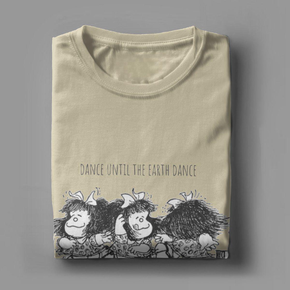 Изображение товара: Мужская футболка Mafalda Dance Music, Винтажная футболка с коротким рукавом и вырезом лодочкой, Подарочная одежда из чистого хлопка