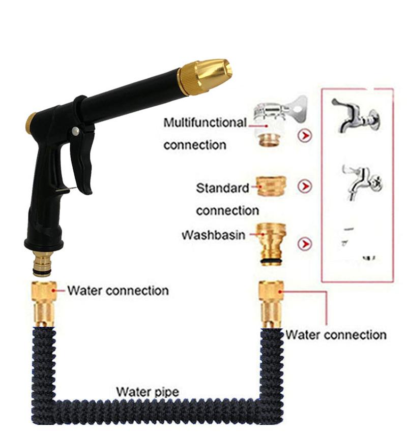 Изображение товара: Расширяемый магический шланг, шланг высокого давления для мойки автомобилей, регулируемый гибкий шланг для полива дома и сада