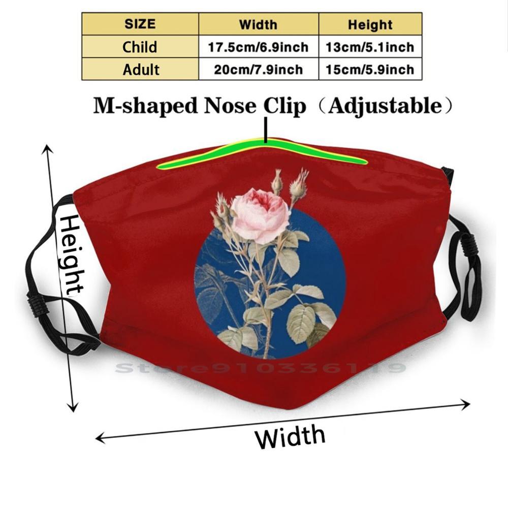 Изображение товара: Многоразовая маска для лица с фильтрами, винтажная маска для лица с изображением двойного Моха и розы, растение в винтажном стиле