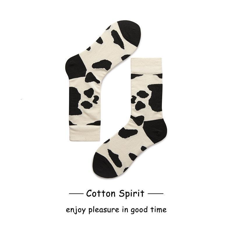Изображение товара: Носки женские зимние из хлопка, с принтом коровы