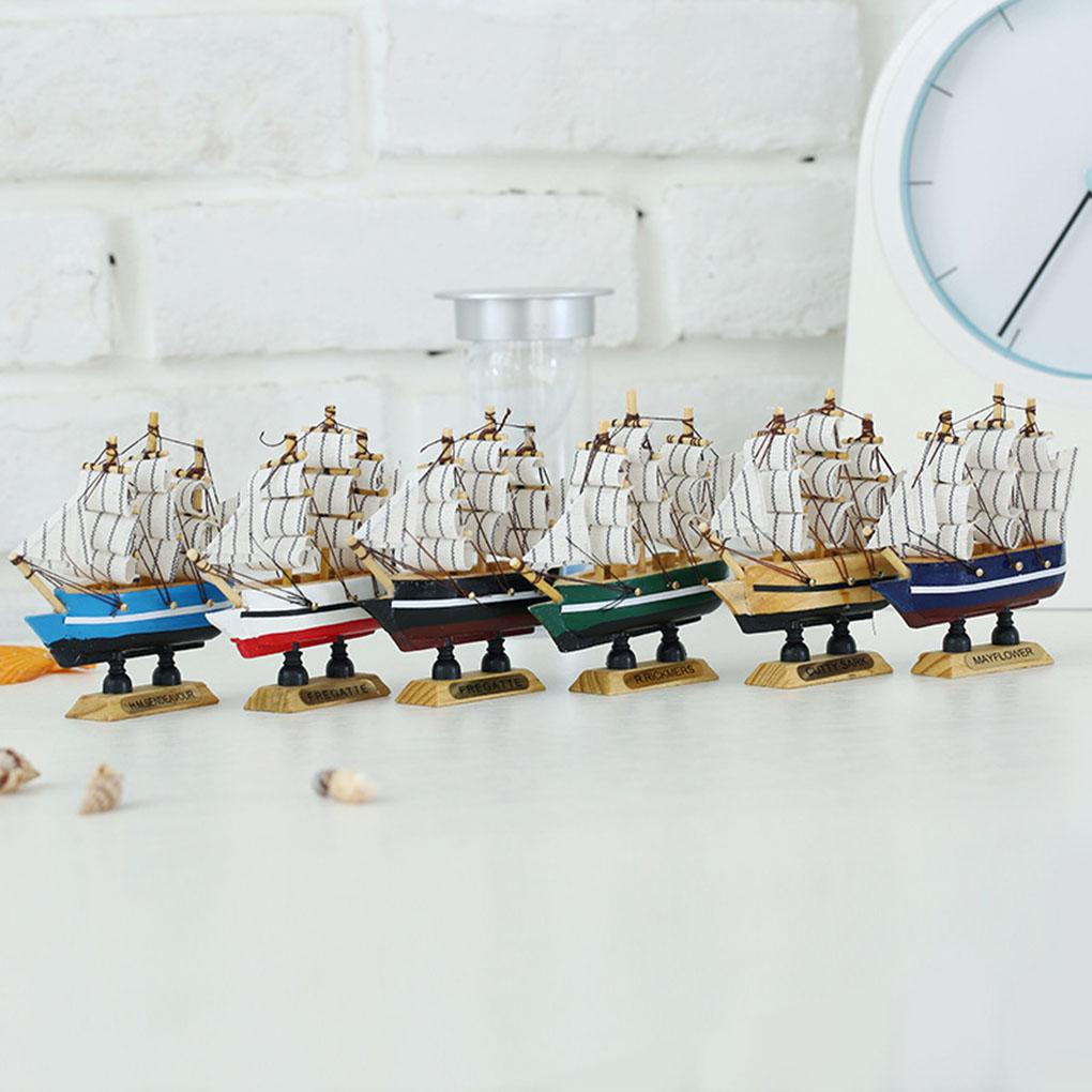 Изображение товара: Морской деревянный корабль, деревянные поделки ручной работы, Ретро модель корабля, деревянное украшение, парусник, подарок на день рождения, детский домашний декор