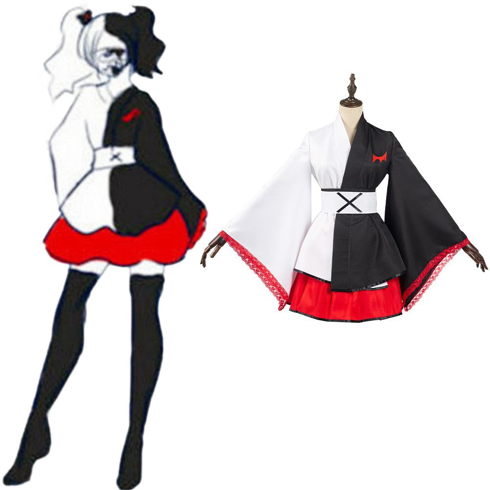 Изображение товара: Костюм-кимоно в стиле аниме «данганронпа», черный и белый наряды с медведем, карнавальный костюм на Хэллоуин