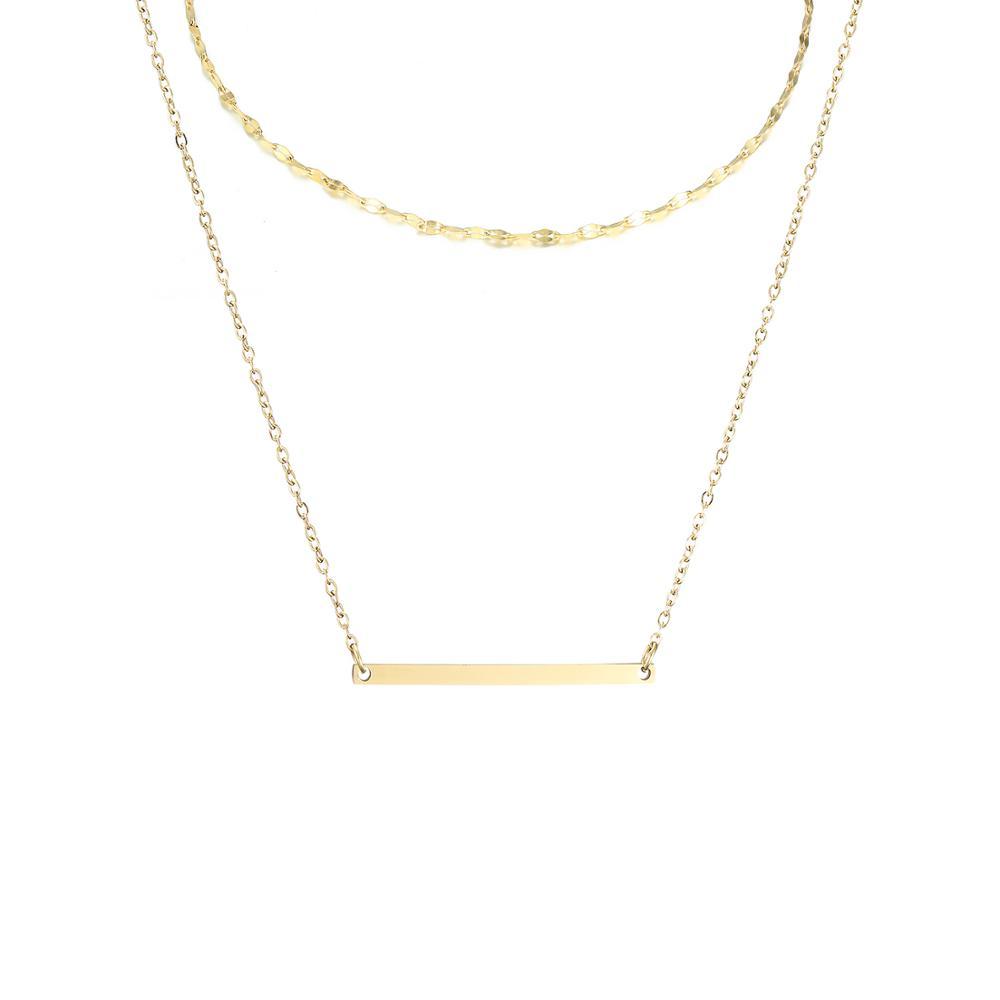 Изображение товара: Ожерелье женское из нержавеющей стали 316L под розовое золото, 2 шт.