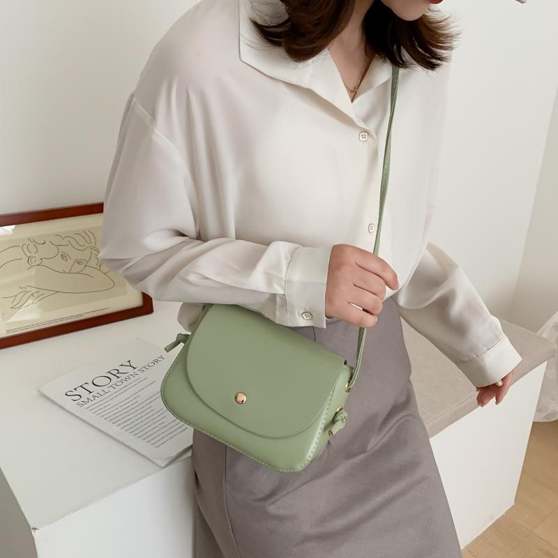 Изображение товара: Модная кожаная женская сумка через плечо YIZHONG, простой однотонный мессенджер в стиле ретро, Повседневная маленькая сумочка на плечо для женщин, 2020