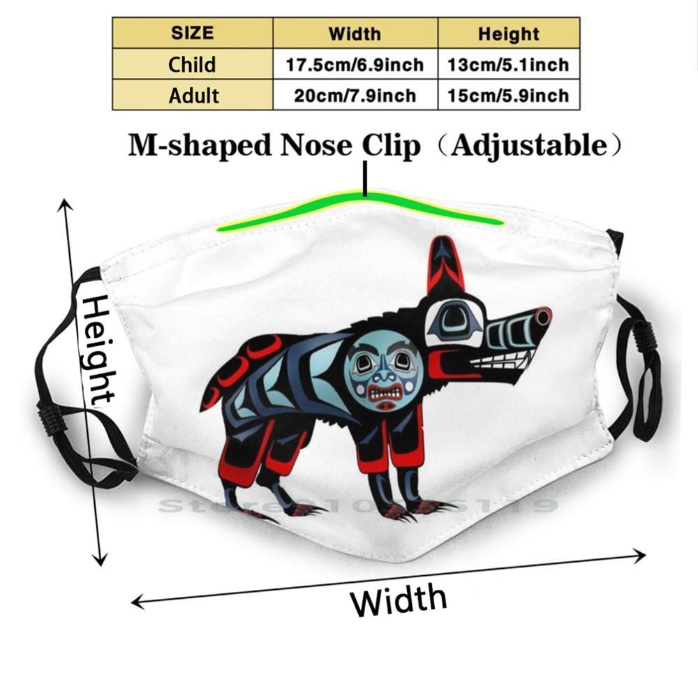 Изображение товара: Многоразовая маска на рот North Of Shuksan с фильтром Pm2.5 для детей, детская Северо-Западная родовая волка, родовой волк, Койот, Сиэтл