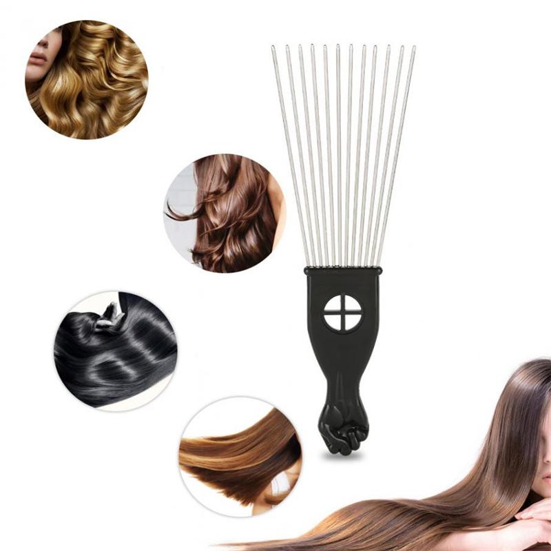 Изображение товара: Профессиональная расческа для салонного использования, черная металлическая расческа для африканских палочек, Расческа с широкими зубцами, расческа для вьющихся волос