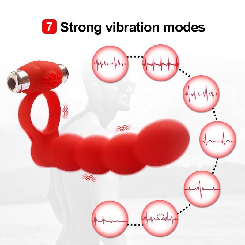 Изображение товара: Мужской Анальная пробка из бисера страпон фаллоимитатор Вагина Вибратор Анальная пробка массаж простаты вибрирующий пенис кольцо взрослые секс игрушки для пар/геев