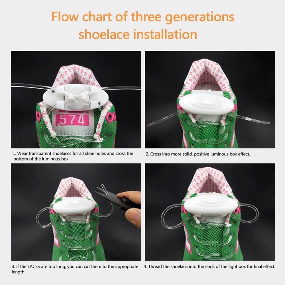 Изображение товара: Светодиодные шнурки светильник спортивной обуви, светящиеся шнурки с подсветкой, разноцветные шнурки на батарейках для бега, вечеринки, клуба