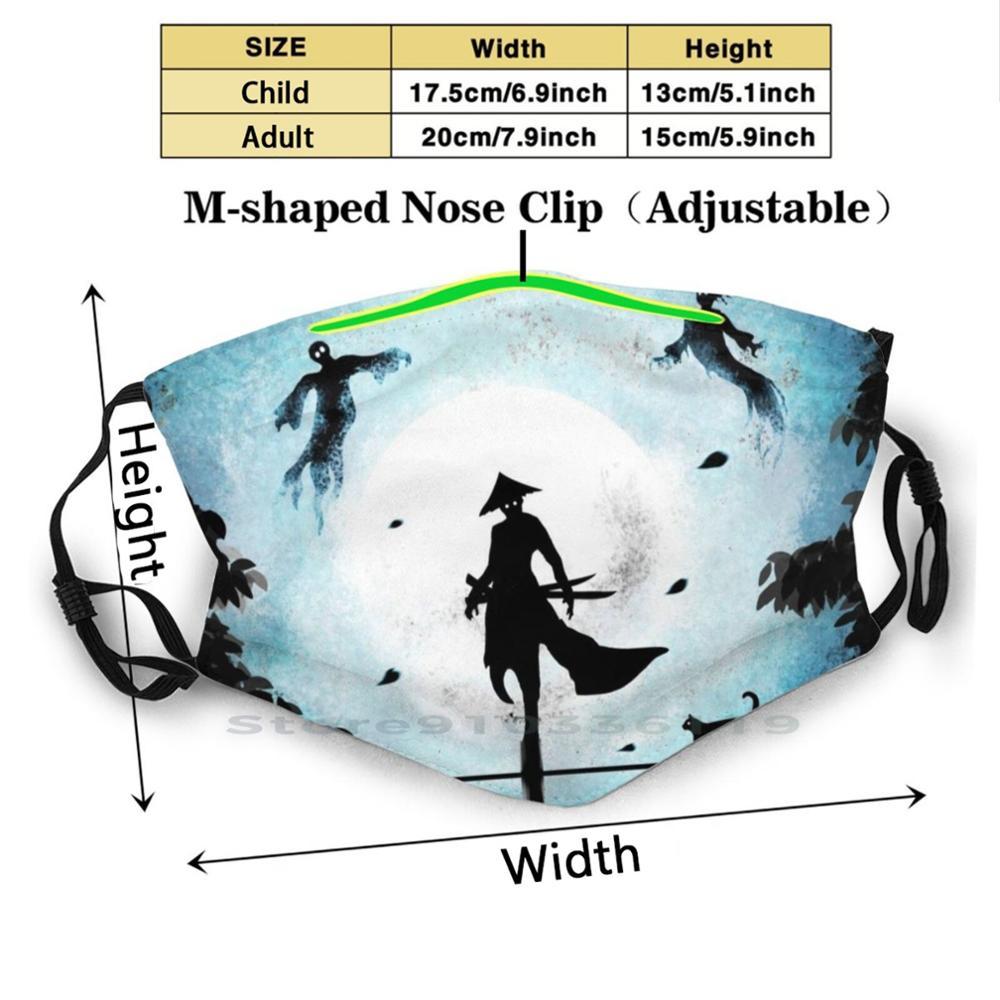 Изображение товара: Маска для лица Shinigami для взрослых и детей, моющаяся смешная с фильтром, японский персонаж Shinigami, бог смерти, Бог, души, призрак