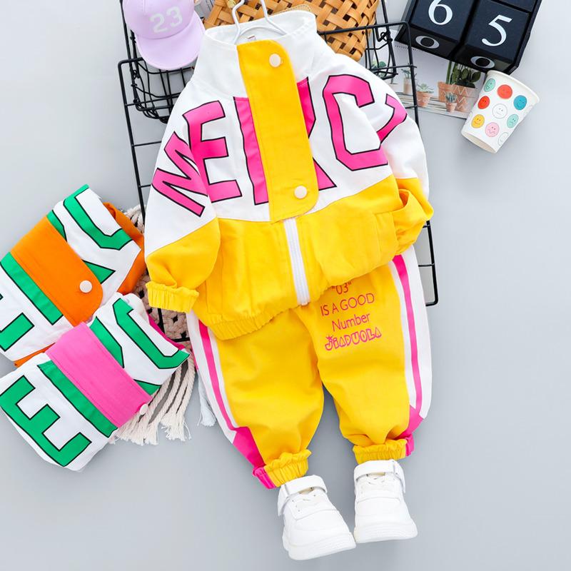 Изображение товара: Детский хлопковый костюм, для мальчиков и девочек, на весну/осень, 2 шт./компл.